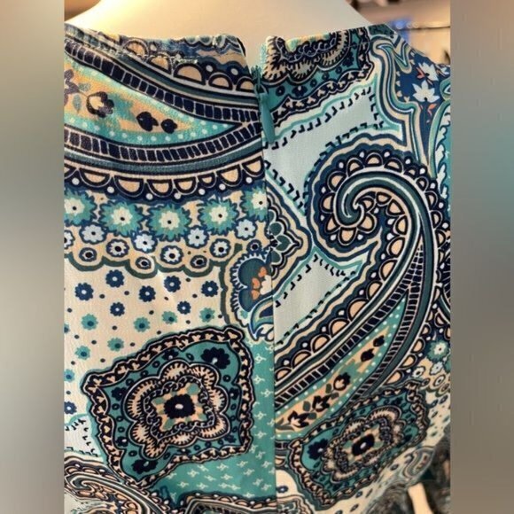 Boho Satin‎ Romper Ruffled Serenity Blue Size S RefI023-2 - Picture 9 of 13